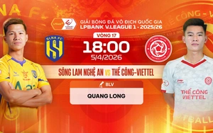 Live streaming link for Song Lam Nghe An vs The Cong Viettel football match at 18:00 today, V-League round 17