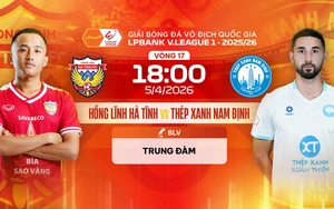 Live stream link for Hong Linh Ha Tinh vs Thep Xanh Nam Dinh football match at 18:00 today, V-League round 17