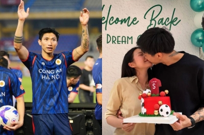 Van Hau receives a 'big reward' from his wife Hai My after his return to the Vietnam national team