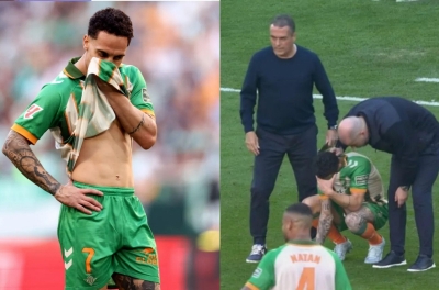Antony broke down in tears right on the pitch
