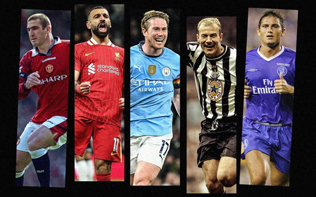 The Telegraph ranks the top ten Premier League legends: Henry first, De Bruyne fifth, Ronaldo seventh, Salah eighth.